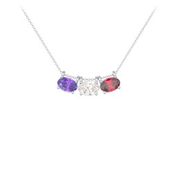 East-West Oval Necklace with 3 Gemstones
