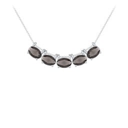 East-West Oval Necklace with 5 Gemstones