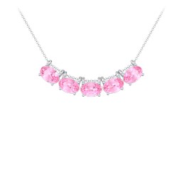 East-West Oval Necklace with 5 Gemstones