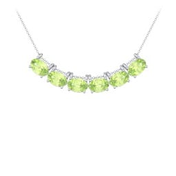 East-West Oval Necklace with 6 Gemstones