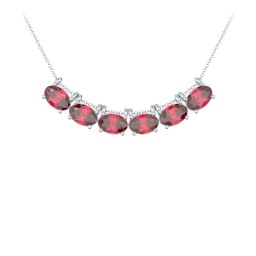 East-West Oval Necklace with 6 Gemstones