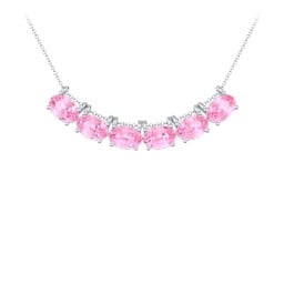 East-West Oval Necklace with 6 Gemstones