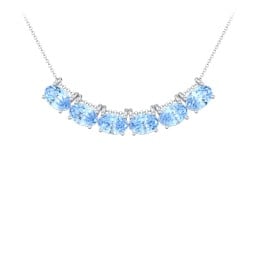 East-West Oval Necklace with 6 Gemstones