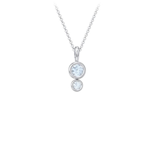 Generations 2-Stone Bezel Set Mother's Necklace