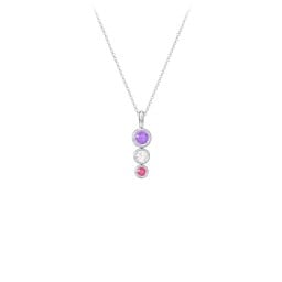 Generations 3-Stone Bezel Set Mother's Necklace