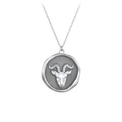 Engravable Capricorn Zodiac Medallion Necklace