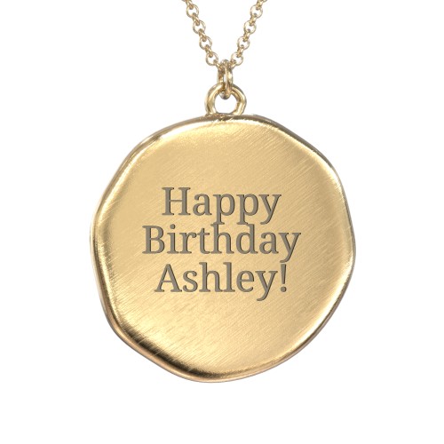 Engravable Gemini Zodiac Medallion Necklace – 18K Gold Plated Silver