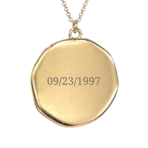 Engravable Libra Zodiac Medallion Necklace – 18K Gold Plated Silver