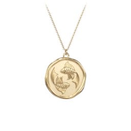 Engravable Pisces Zodiac Medallion Necklace