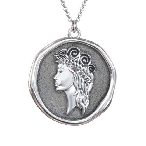 Engravable Virgo Zodiac Medallion Necklace