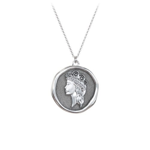 Engravable Virgo Zodiac Medallion Necklace