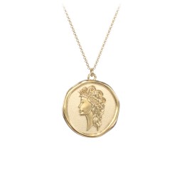 Engravable Virgo Zodiac Medallion Necklace in 10K Solid Yellow Gold