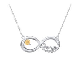 2020 Graduation Infinity Pendant With Gemstone