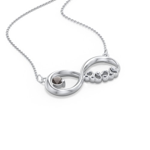 2020 Graduation Infinity Pendant With Gemstone – Sterling Silver with Smokey Quartz