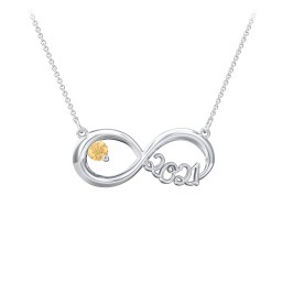 2021 Graduation Infinity Pendant With Gemstone