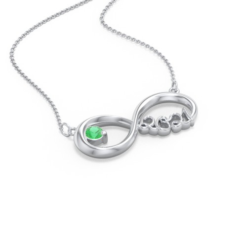 2021 Graduation Infinity Pendant With Gemstone – Sterling Silver with Emerald