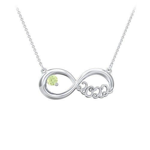 2022 Graduation Infinity Pendant With Gemstone
