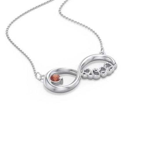 2022 Graduation Infinity Pendant With Gemstone – Sterling Silver with Garnet