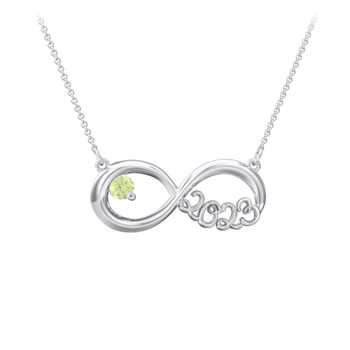 2023 Graduation Infinity Pendant With Gemstone – Sterling Silver with Peridot