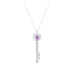 2020 Glamour Infinity Key Pendant in 925 Sterling Silver with Amethyst and Amethyst Premium Zirconia