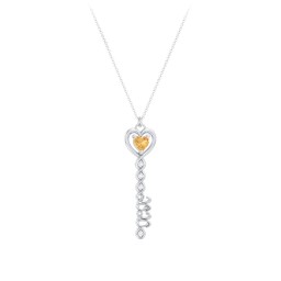 2020 Glamour Infinity Key Pendant in 925 Sterling Silver with Citrine and White Premium Zirconia