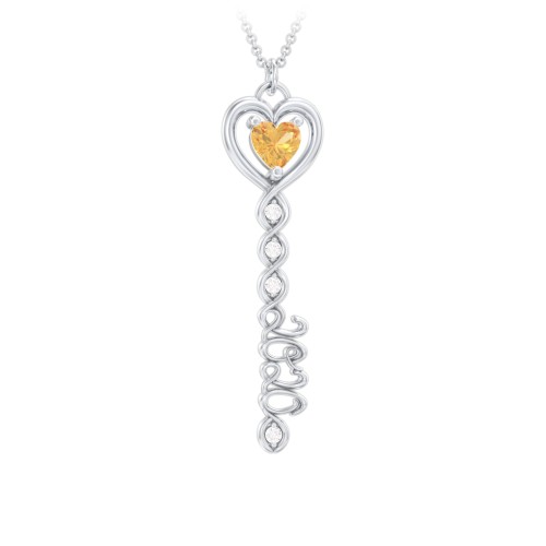 2020 Glamour Infinity Key Pendant – Sterling Silver with Citrine and White Premium Zirconia