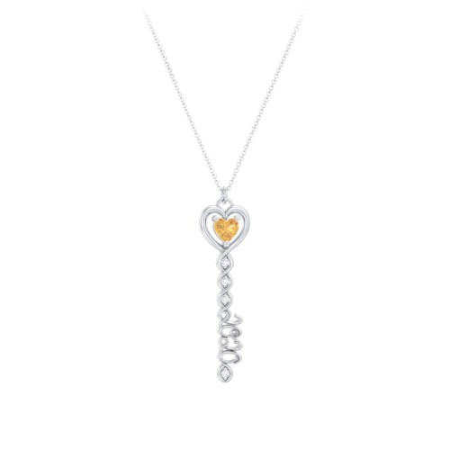 2020 Glamour Infinity Key Pendant – Sterling Silver with Citrine and White Premium Zirconia