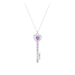 2021 Glamour Infinity Key Pendant in 925 Sterling Silver with Amethyst and Amethyst Premium Zirconia