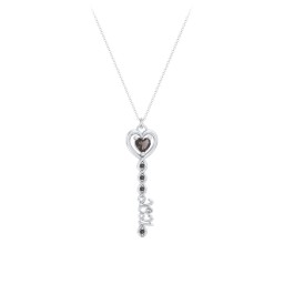 2021 Glamour Infinity Key Pendant in 925 Sterling Silver with Smokey Quartz and Black Premium Zirconia