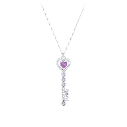 2021 Glamour Infinity Key Pendant – Sterling Silver with Amethyst and Amethyst Premium Zirconia