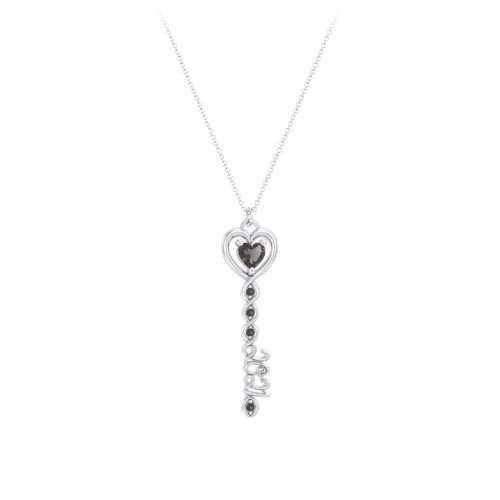 2021 Glamour Infinity Key Pendant – Sterling Silver with Smokey Quartz and Black Premium Zirconia