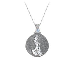 Engravable Aquarius Zodiac Medallion With Accent