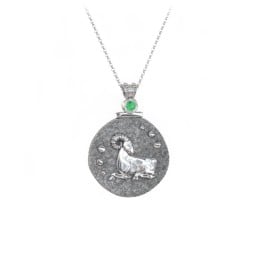 Engravable Aries Zodiac Medallion With Accent