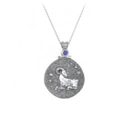 Engravable Aries Zodiac Medallion With Accent