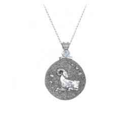 Engravable Aries Zodiac Medallion With Accent