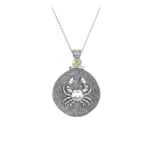 Engravable Cancer Zodiac Medallion With Accent