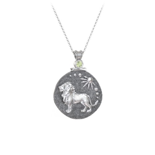 Engravable Leo Zodiac Medallion With Accent