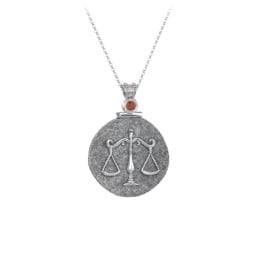 Engravable Libra Zodiac Medallion With Accent