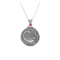 Engravable Scorpio Zodiac Medallion With Accent
