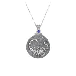 Engravable Scorpio Zodiac Medallion With Accent