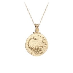 Engravable Scorpio Zodiac Medallion With Accent