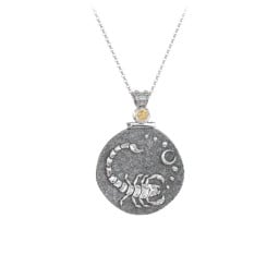 Engravable Scorpio Zodiac Medallion With Accent