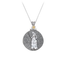 Engravable Virgo Zodiac Medallion With Accent