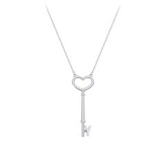 Initial Heart Key Necklace - Y