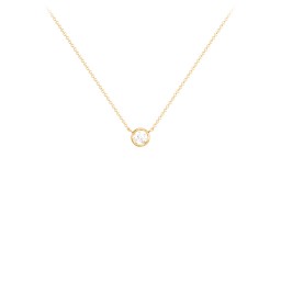 Bezel Set 3mm Gemstone Pendant in 18K Gold Plated Silver with Diamond
