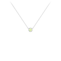 Bezel Set 3mm Gemstone Pendant in 925 Sterling Silver with Peridot