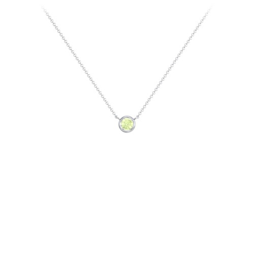 Bezel Set 3mm Gemstone Pendant – Sterling Silver with Peridot