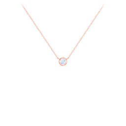 Bezel Set 3mm Gemstone Pendant in 10K Solid Rose Gold with Aquamarine