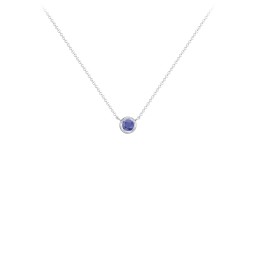 Bezel Set 3mm Gemstone Pendant in 925 Sterling Silver with Blue Sapphire