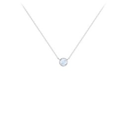 Bezel Set 3mm Gemstone Pendant in 925 Sterling Silver with Aquamarine
